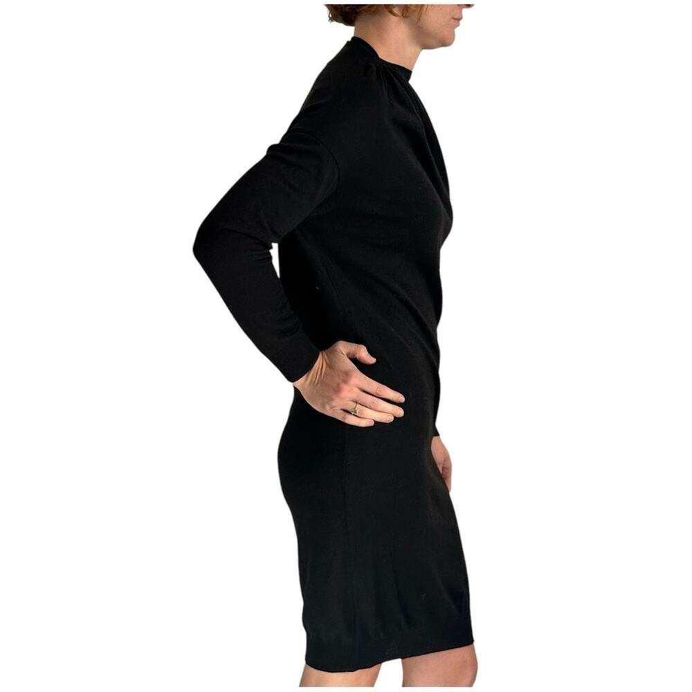 Vtg LANVIN Paris Alber Elbaz Y2K Era Black Sweater Dress XS Wool Cashmere Silk - Picture 4 of 13
